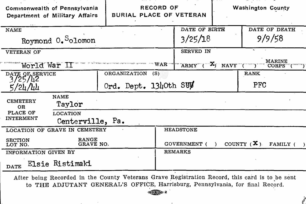 veteran burial